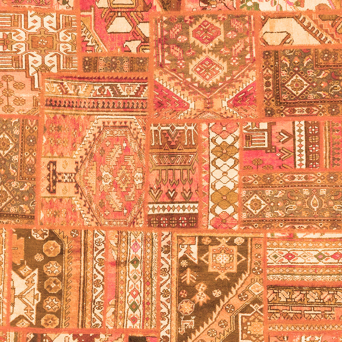 Patchwork Orange Transitional Rug, abs2036org