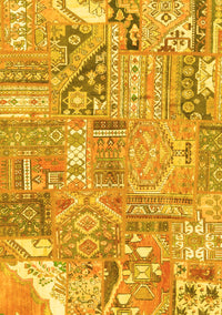 Patchwork Yellow Transitional Rug, abs2036yw