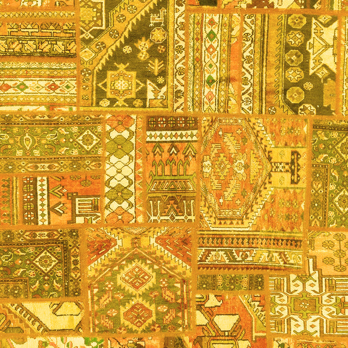 Patchwork Yellow Transitional Rug, abs2036yw