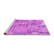 Sideview of Machine Washable Patchwork Purple Transitional Area Rugs, wshabs2036pur