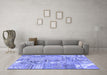 Machine Washable Patchwork Blue Transitional Rug in a Living Room, wshabs2036blu