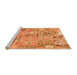 Sideview of Machine Washable Patchwork Orange Transitional Area Rugs, wshabs2036org