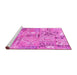 Sideview of Machine Washable Patchwork Pink Transitional Rug, wshabs2036pnk