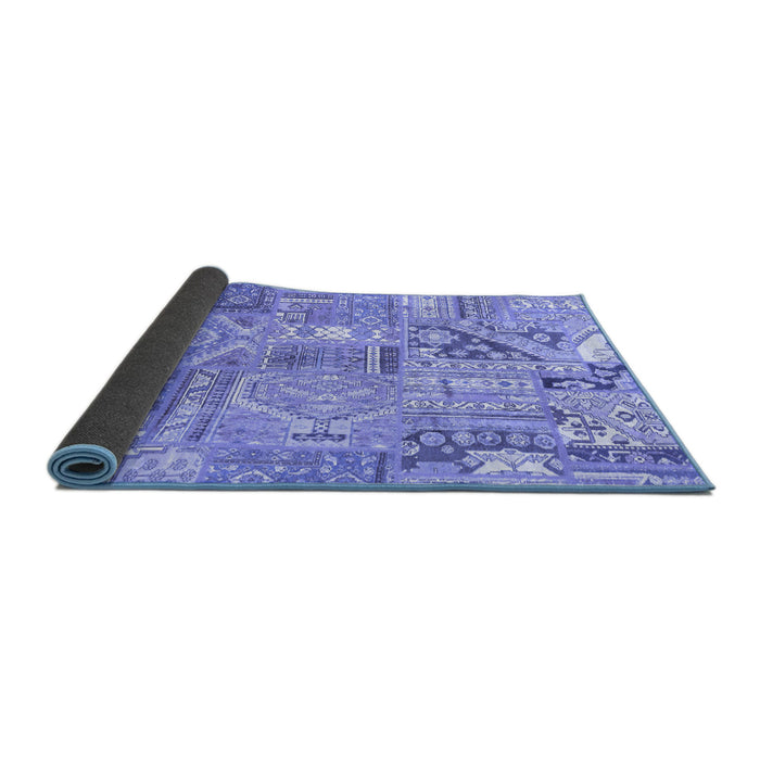 Sideview of Patchwork Blue Transitional Rug, abs2036blu
