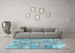 Machine Washable Patchwork Light Blue Transitional Rug in a Living Room, wshabs2036lblu