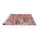Sideview of Machine Washable Abstract Dark Salmon Pink Rug, wshabs2037