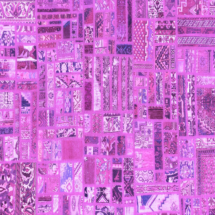 Square Machine Washable Patchwork Purple Transitional Area Rugs, wshabs2037pur