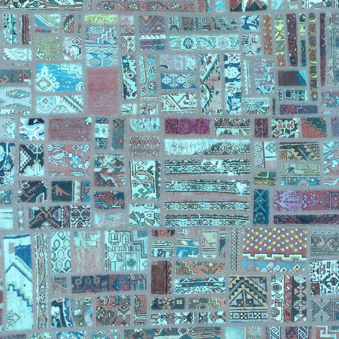 Patchwork Light Blue Transitional Rug, abs2037lblu