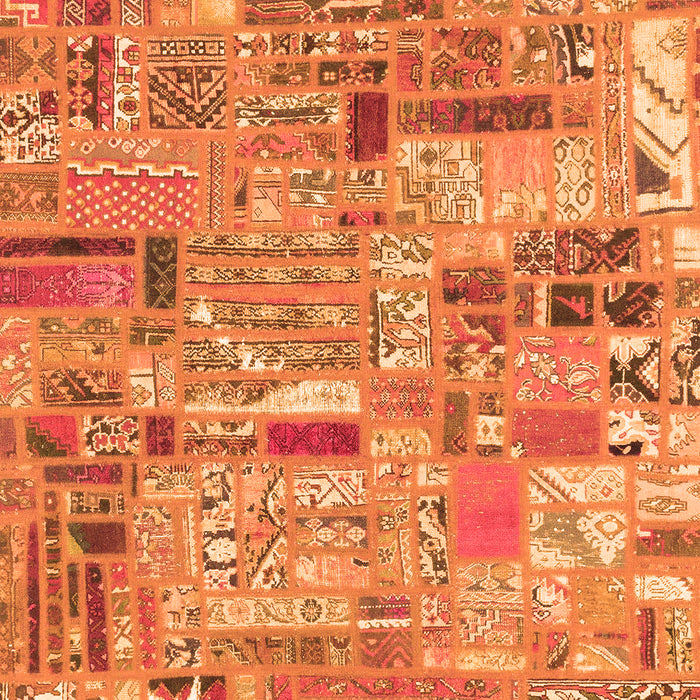 Patchwork Orange Transitional Rug, abs2037org
