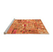 Sideview of Machine Washable Patchwork Orange Transitional Area Rugs, wshabs2037org