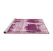 Sideview of Machine Washable Abstract Pink Rug, wshabs2038