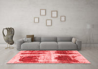 Machine Washable Abstract Red Modern Rug, wshabs2038red