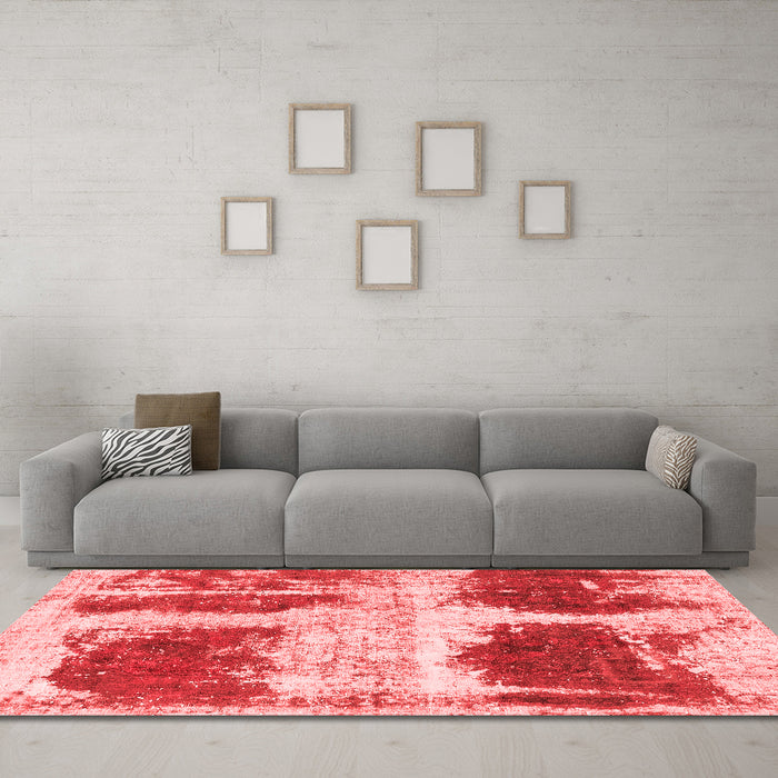Modern Red Washable Rugs