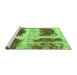 Sideview of Machine Washable Abstract Green Modern Area Rugs, wshabs2038grn