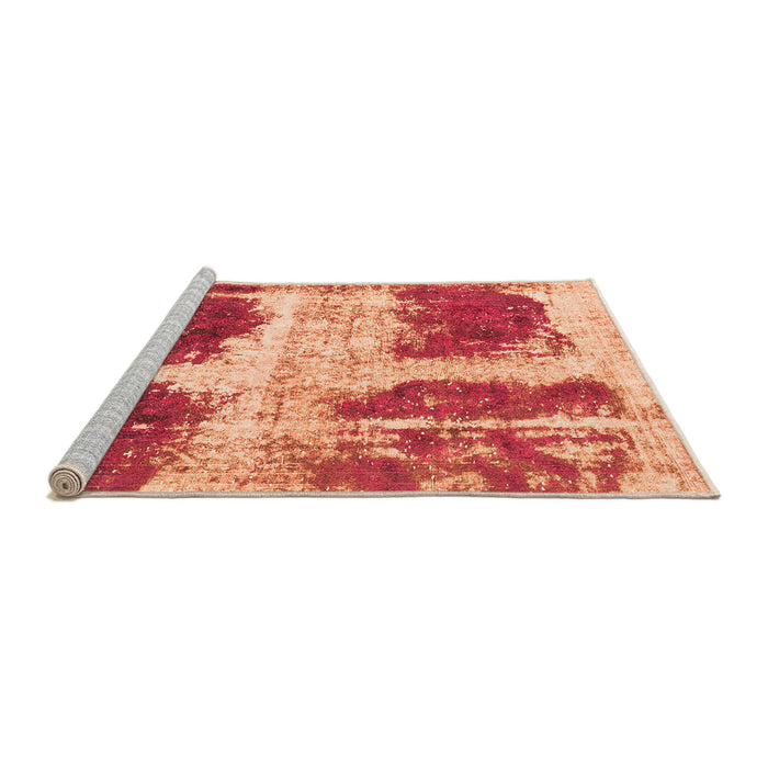 Sideview of Machine Washable Abstract Orange Modern Area Rugs, wshabs2038org