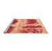 Sideview of Machine Washable Abstract Orange Modern Area Rugs, wshabs2038org