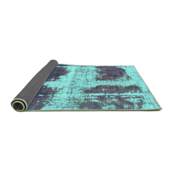 Sideview of Abstract Turquoise Modern Rug, abs2038turq