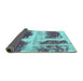 Sideview of Abstract Turquoise Modern Rug, abs2038turq