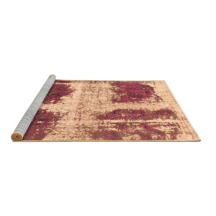 Sideview of Machine Washable Abstract Brown Modern Rug, wshabs2038brn