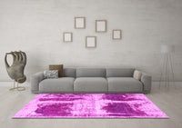 Machine Washable Abstract Pink Modern Rug, wshabs2038pnk