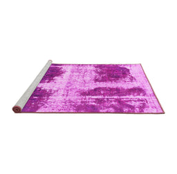 Sideview of Machine Washable Abstract Pink Modern Rug, wshabs2038pnk