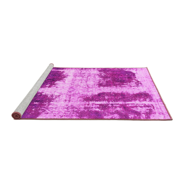 Sideview of Machine Washable Abstract Pink Modern Rug, wshabs2038pnk