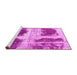 Sideview of Machine Washable Abstract Pink Modern Rug, wshabs2038pnk