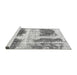 Sideview of Machine Washable Abstract Gray Modern Rug, wshabs2038gry