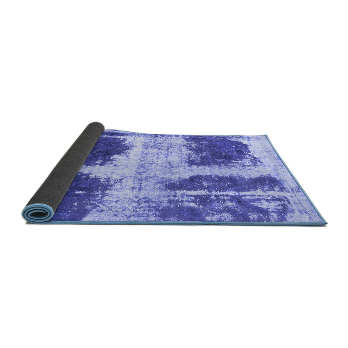 Sideview of Abstract Blue Modern Rug, abs2038blu