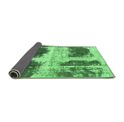 Sideview of Abstract Emerald Green Modern Rug, abs2038emgrn