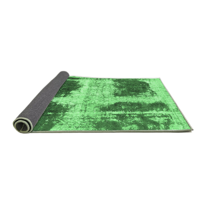 Sideview of Abstract Emerald Green Modern Rug, abs2038emgrn