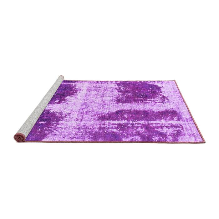 Sideview of Machine Washable Abstract Purple Modern Area Rugs, wshabs2038pur