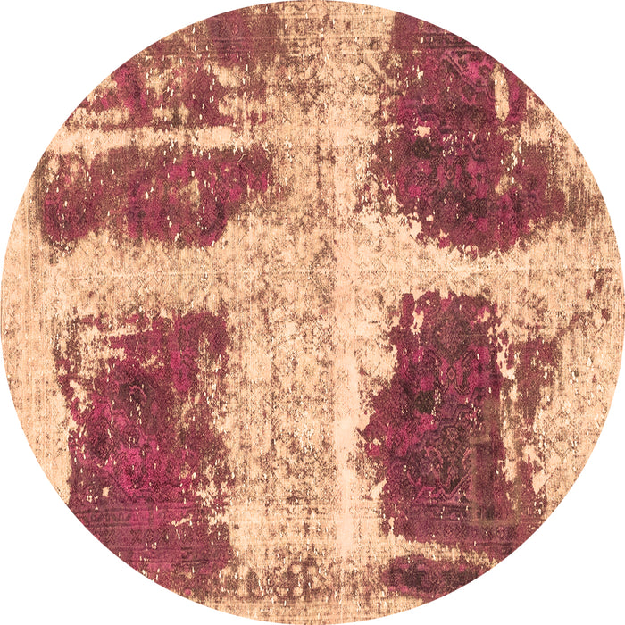 Round Machine Washable Abstract Brown Modern Rug, wshabs2038brn