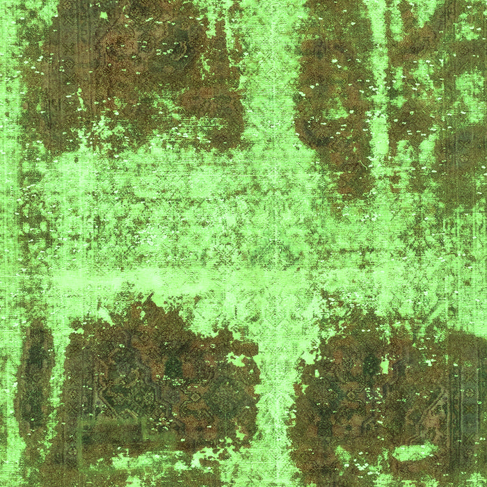 Machine Washable Abstract Green Modern Area Rugs, wshabs2038grn