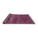 Sideview of Abstract Pink Plum Purple Modern Rug, abs2039