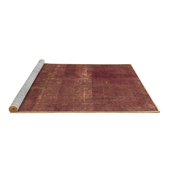 Sideview of Machine Washable Abstract Brown Modern Rug, wshabs2039brn