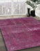 Machine Washable Abstract Pink Plum Purple Rug in a Family Room, wshabs2039