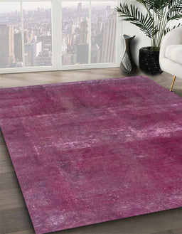 Abstract Pink Plum Purple Modern Rug in Family Room, abs2039
