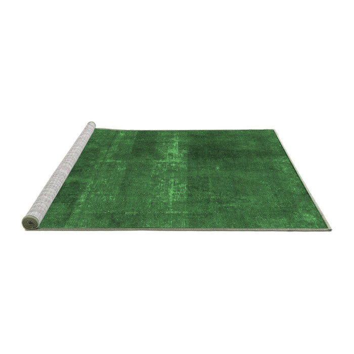 Sideview of Machine Washable Abstract Emerald Green Modern Area Rugs, wshabs2039emgrn