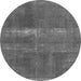 Round Abstract Gray Modern Rug, abs2039gry