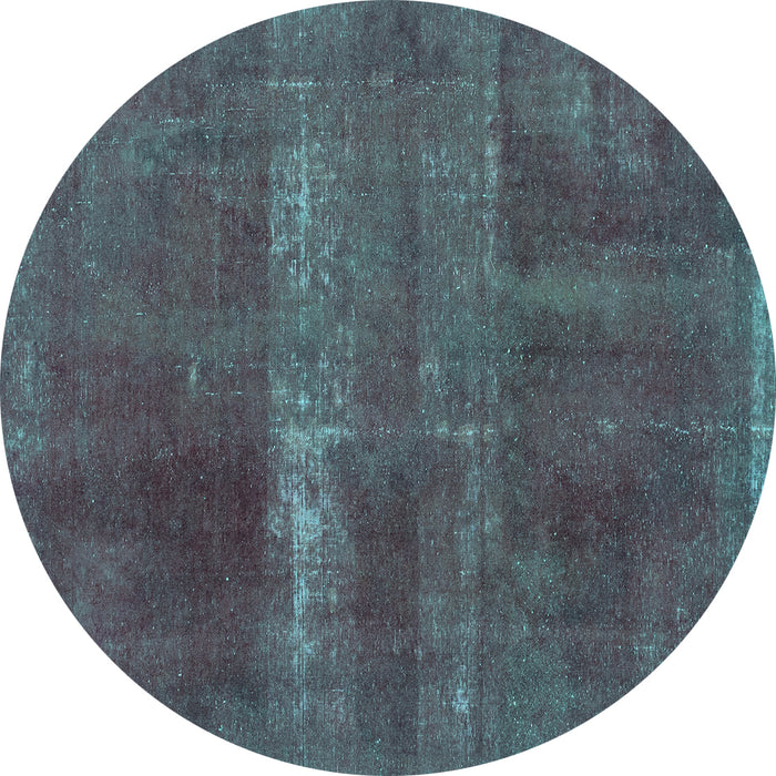 Round Abstract Turquoise Modern Rug, abs2039turq