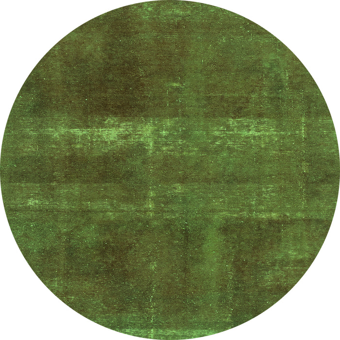 Round Abstract Green Modern Rug, abs2039grn