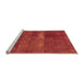 Sideview of Machine Washable Abstract Orange Modern Area Rugs, wshabs2039org