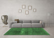 Machine Washable Abstract Emerald Green Modern Area Rugs in a Living Room,, wshabs2039emgrn