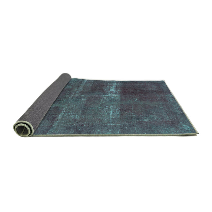Sideview of Abstract Turquoise Modern Rug, abs2039turq
