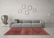 Machine Washable Abstract Brown Modern Rug in a Living Room,, wshabs2039brn