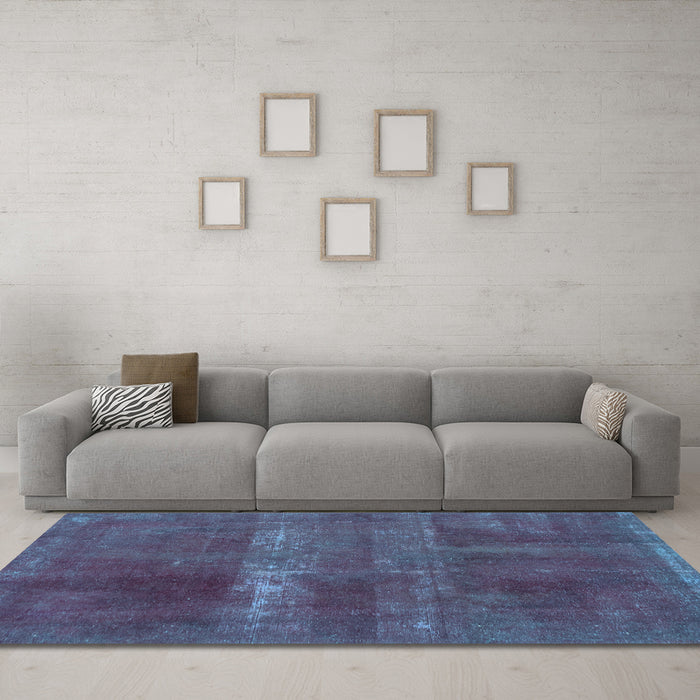 Machine Washable Abstract Light Blue Modern Rug in a Living Room, wshabs2039lblu