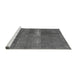 Sideview of Machine Washable Abstract Gray Modern Rug, wshabs2039gry