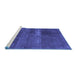 Sideview of Machine Washable Abstract Blue Modern Rug, wshabs2039blu