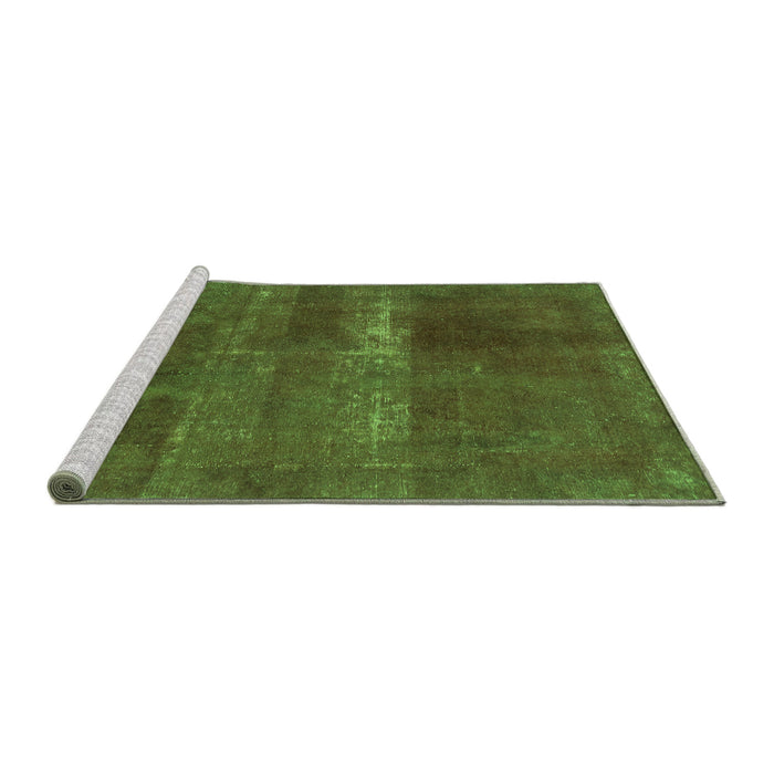 Sideview of Machine Washable Abstract Green Modern Area Rugs, wshabs2039grn